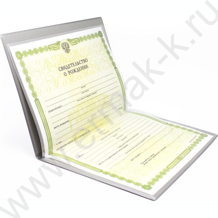 Папка для свидетельства о рождении А4 160*229мм /тиснение фольгой /синяя | Фото 3