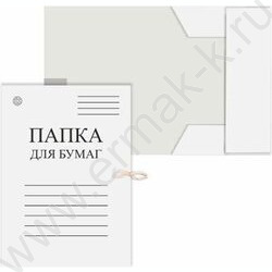 Папка д/бумаг на завязках белая A4 220г/м² | Фото 1