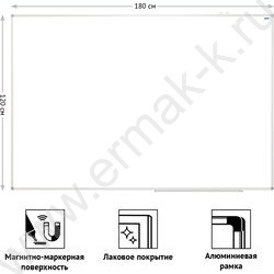 Доска магнитно-маркерная 120*180см /рамка - алюминий /полочка /лаковое покрытие | Фото 7