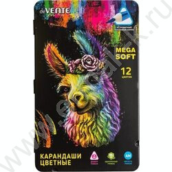 Карандаши  12цв Trio Mega Soft /трехгранные/ 4М, d грифеля-3мм метал/кор | Фото 1