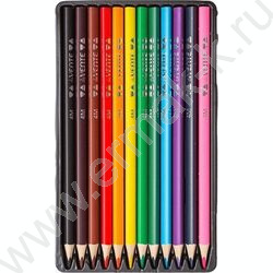 Карандаши  12цв Trio Mega Soft /трехгранные/ 4М, d грифеля-3мм метал/кор | Фото 2