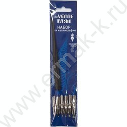 Перья орнаментальные ширококонечные, 6шт, размер 0,5, 1, 1,5, 2, 3, 4мм. с держателем "Art" | Фото 1