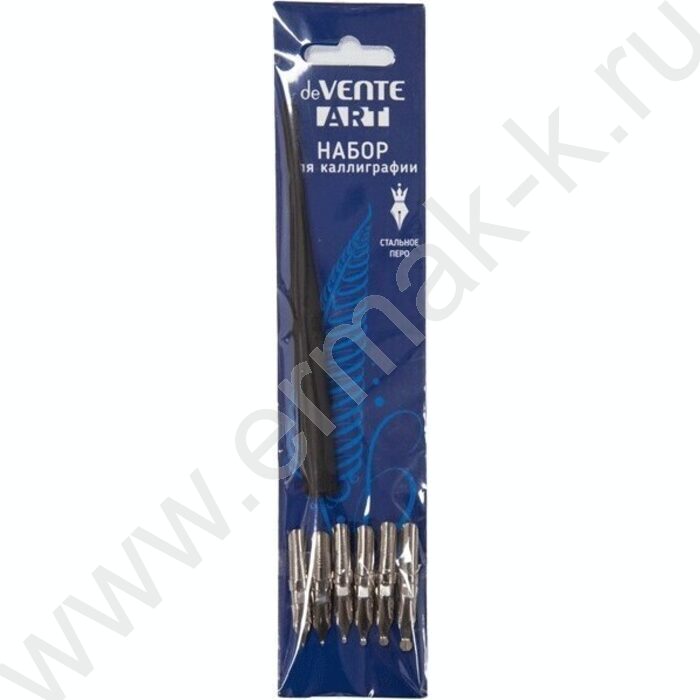 Перья орнаментальные ширококонечные, 6шт, размер 0,5, 1, 1,5, 2, 3, 4мм. с держателем "Art" | Фото 1