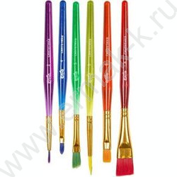 Кисть набор  6шт /синтетика круг. № 2, 3, 4, плоские № 5, 6, 8/ "Cosmo" /ручка пластиковая | Фото 2