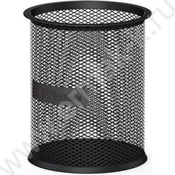 Стакан д/пишущих принадлежностей сетчатый (металл) круг, черный | Фото 1