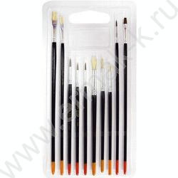Кисть набор 10шт /пони круг. № 1,2,3,5, плоская №4, щетина круг. №1,3,5, плоская №4,8  / "Art" | Фото 2