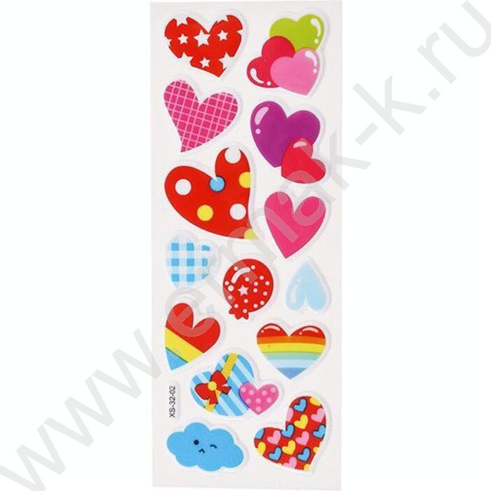 Наклейки декоративные 17*7 см 3D 12 дизайнов ОПП-упаковка | Фото 1