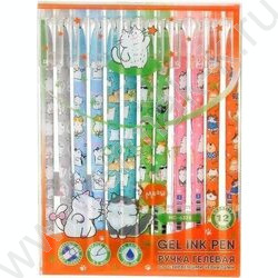 Ручка гелевая со стираемыми чернилами синяя 0,5мм Кошки/яркий, цветной корпус с рисунком /ассорт | Фото 2