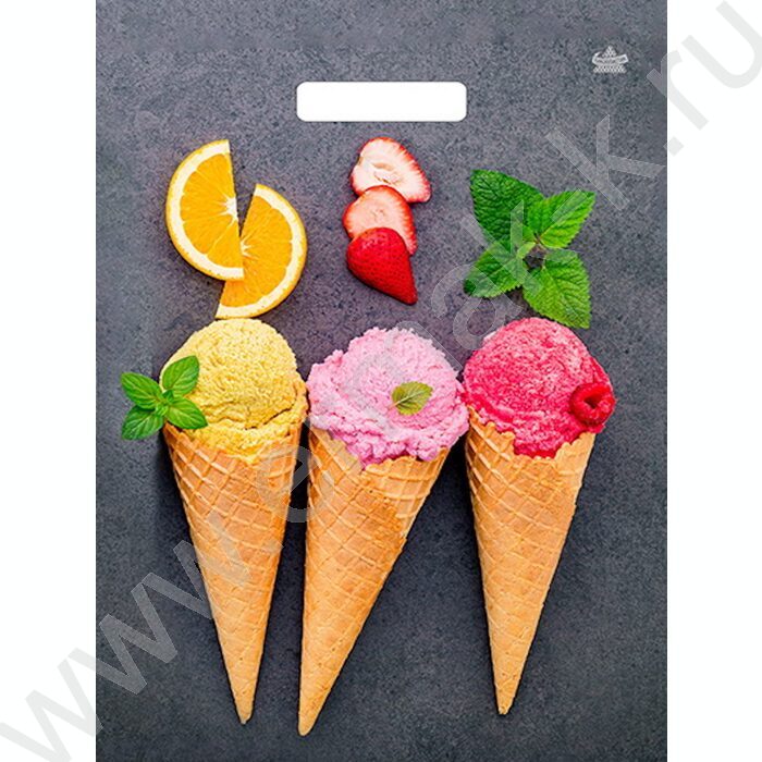 Пакет вырубной 40*31см Мороженое | Фото 1