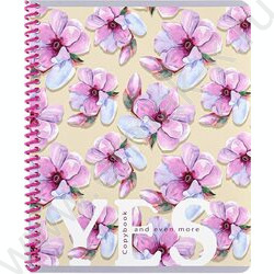 Тетрадь  48л клетка/спираль "Цветочный орнамент-8" /софт-тач/ ассорти | Фото 3