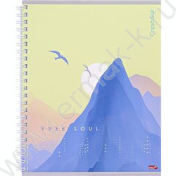 Тетрадь  80л клетка/спираль "Горы на закате" ассорти | Фото 3