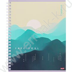 Тетрадь  80л клетка/спираль "Горы на закате" ассорти | Фото 5