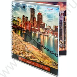 Тетрадь  80л клетка/спираль/двойная "Мегаполисы у воды" ассорти | Фото 3