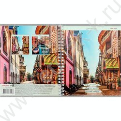 Тетрадь  80л клетка/спираль/двойная "Мегаполисы у воды" ассорти | Фото 4