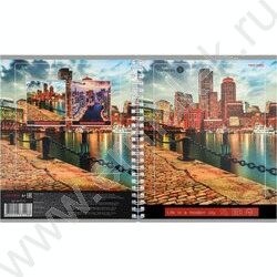 Тетрадь  80л клетка/спираль/двойная "Мегаполисы у воды" ассорти | Фото 5