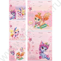 Тетрадь  12л клетка "Принцессы-кошки микс" 5видов | Фото 1