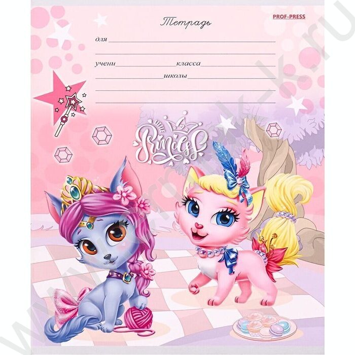 Тетрадь  12л клетка "Принцессы-кошки микс" 5видов | Фото 3
