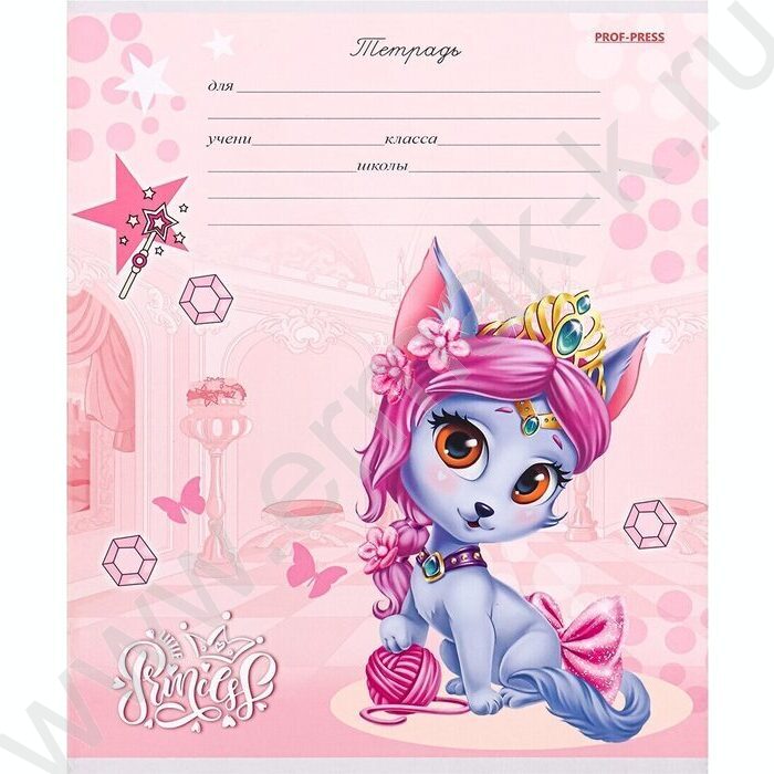 Тетрадь  12л клетка "Принцессы-кошки микс" 5видов | Фото 4