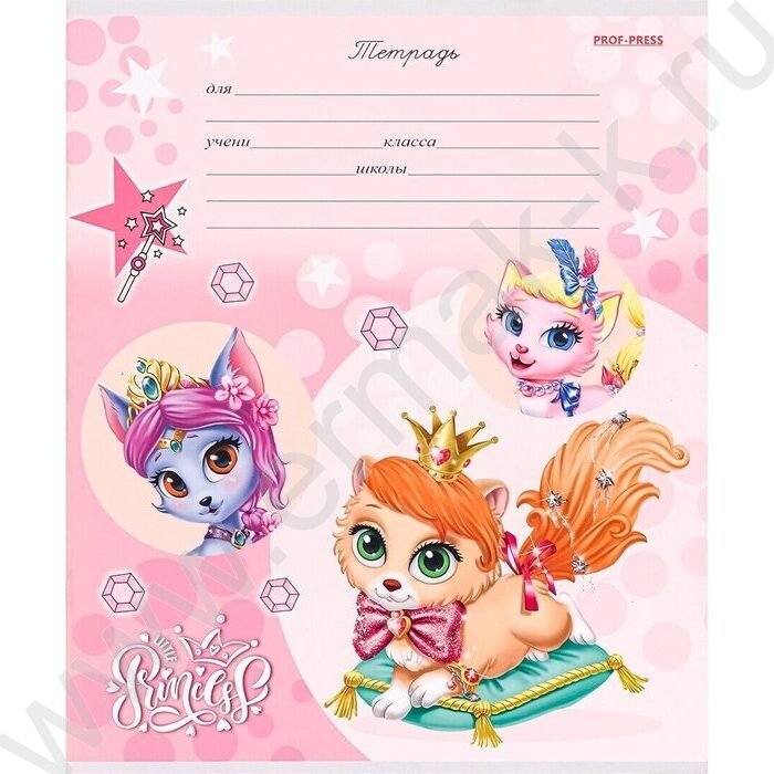 Тетрадь  12л клетка "Принцессы-кошки микс" 5видов | Фото 5