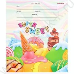 Тетрадь  12л клетка "Сладкая страна микс" 5видов | Фото 4