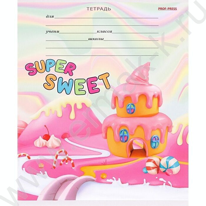Тетрадь  12л клетка "Сладкая страна микс" 5видов | Фото 5