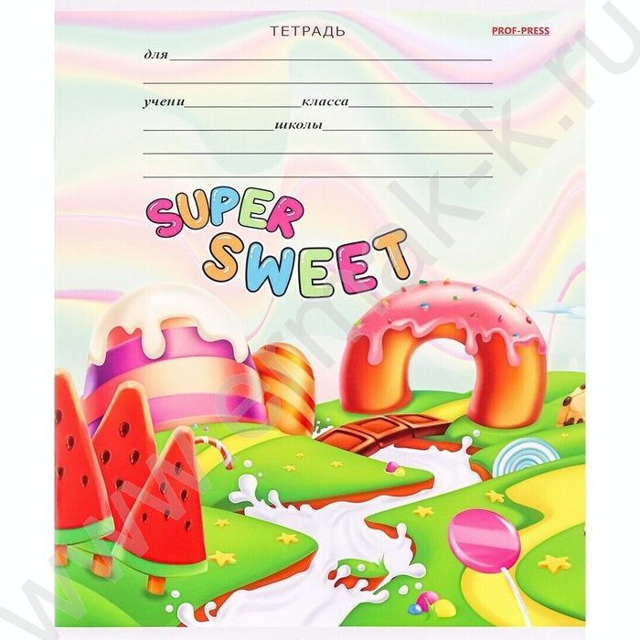 Тетрадь  12л клетка "Сладкая страна микс" 5видов | Фото 6