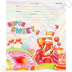 Тетрадь  12л клетка "Сладкая страна микс" 5видов | Фото 7