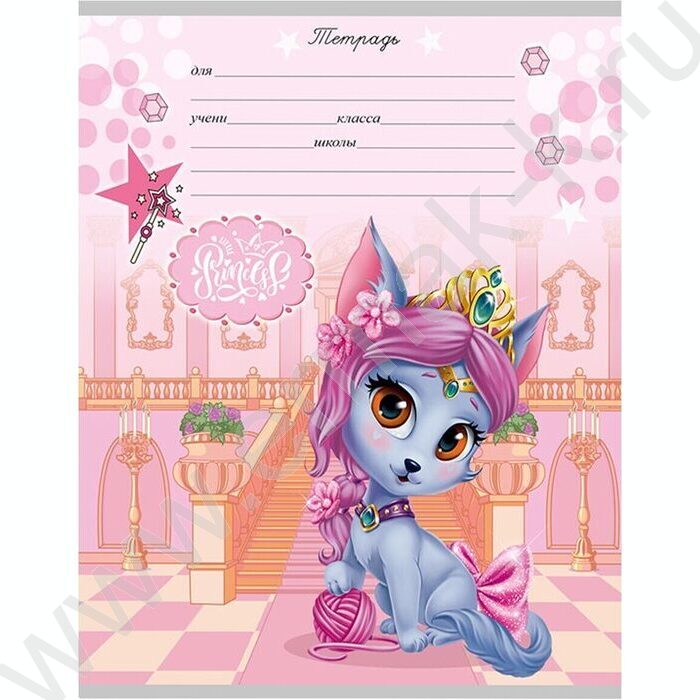 Тетрадь  12л линейка "Королевские кошечки" 5видов | Фото 3