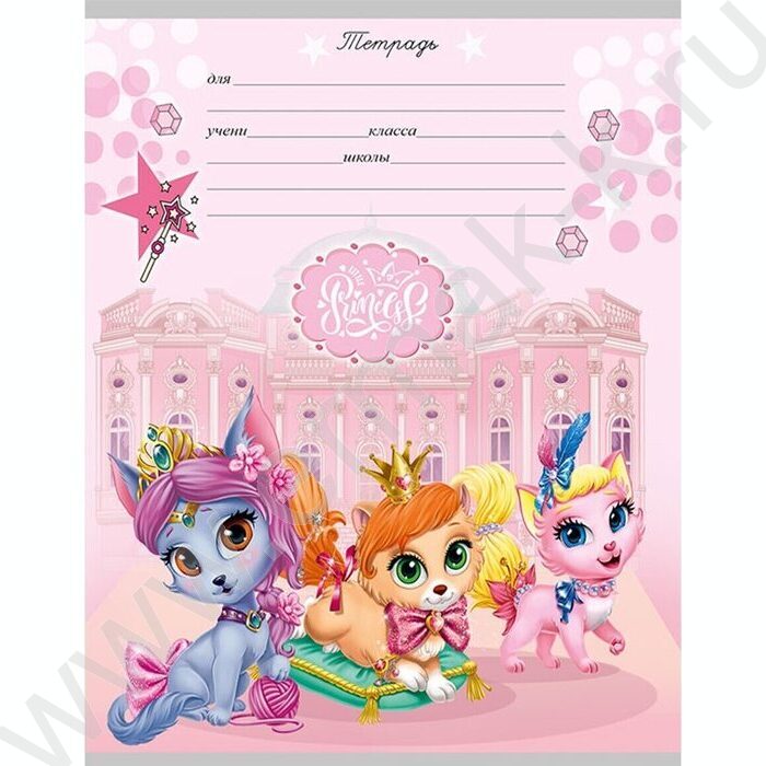 Тетрадь  12л линейка "Королевские кошечки" 5видов | Фото 5