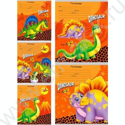 Тетрадь  12л линейка "Очаровательные динозаврики" 5видов | Фото 1
