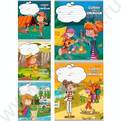 Тетрадь  12л линейка косая "Девчонки в походе" 5видов | Фото 1