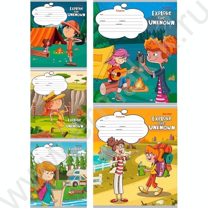 Тетрадь  12л линейка косая "Девчонки в походе" 5видов | Фото 1