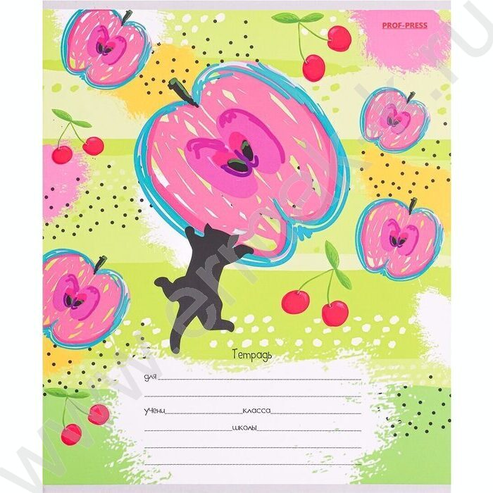 Тетрадь  12л линейка косая "Фруктовые зарисовки" 5видов | Фото 7