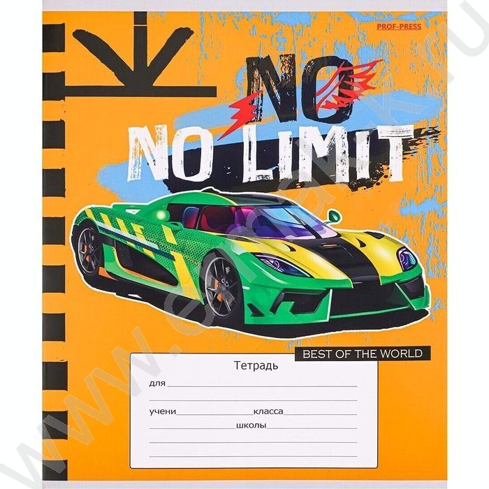 Тетрадь  12л линейка косая "Яркие спорткары" 5видов | Фото 3