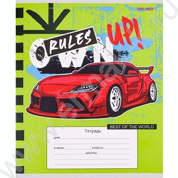 Тетрадь  12л линейка косая "Яркие спорткары" 5видов | Фото 6