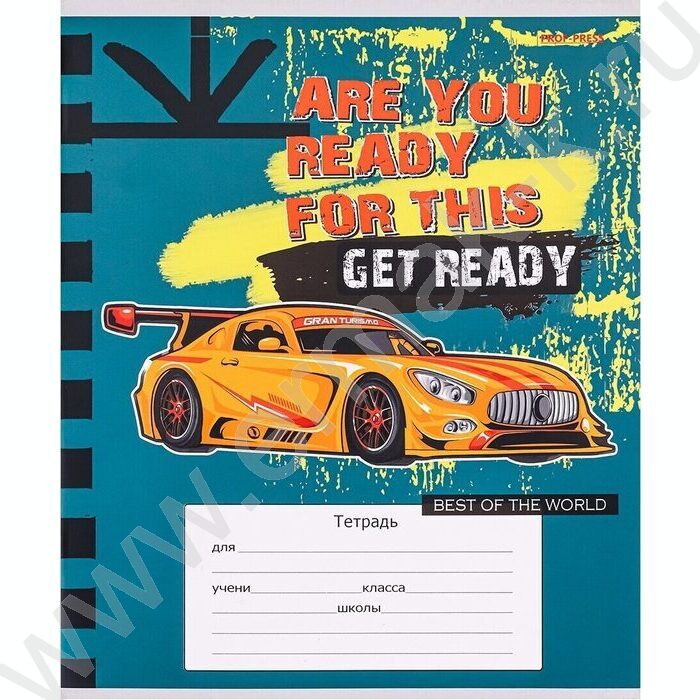 Тетрадь  12л линейка косая "Яркие спорткары" 5видов | Фото 7