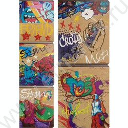 Тетрадь  48л клетка "Клевое граффити" /крафт/ 5видов | Фото 1