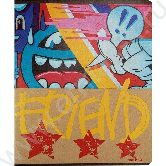 Тетрадь  48л клетка "Клевое граффити" /крафт/ 5видов | Фото 3