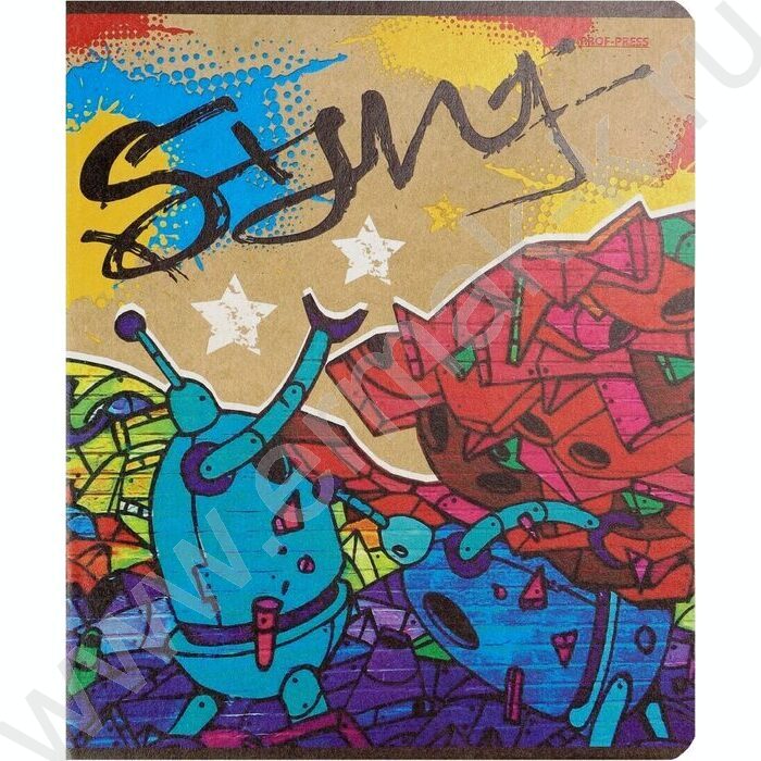 Тетрадь  48л клетка "Клевое граффити" /крафт/ 5видов | Фото 4