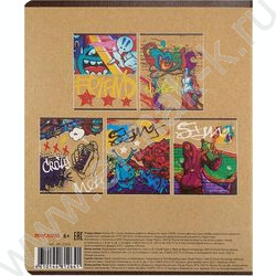 Тетрадь  48л клетка "Клевое граффити" /крафт/ 5видов | Фото 8