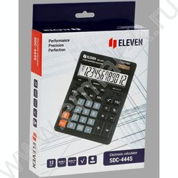 Калькулятор ELEVEN SDC-444S /двойное питание/ черный, 12 разряд | Фото 5