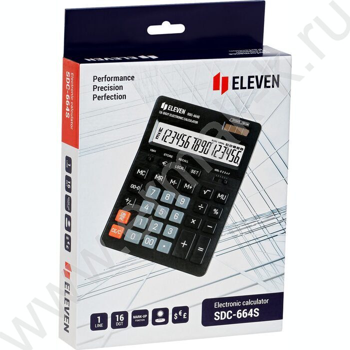 Калькулятор ELEVEN SDC-664S (original) /двойное питание/ 16 разряд | Фото 6