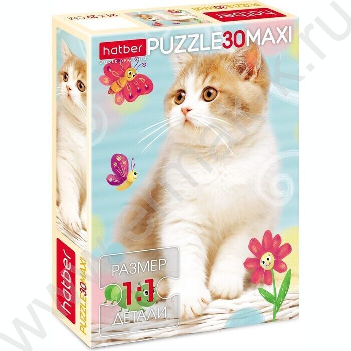 Пазлы   30 MAXI Пушистый котик | Фото 1