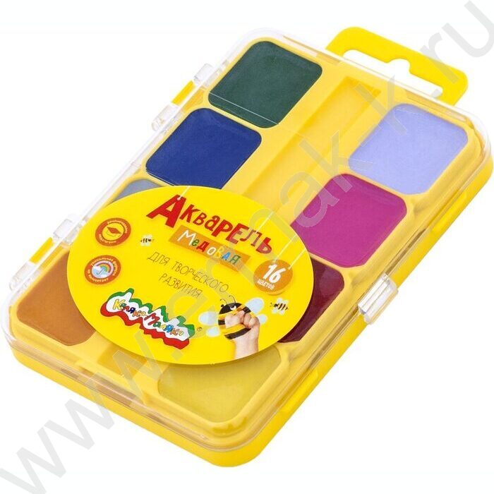 Акварель 16цв  Каляка-Маляка /квадр. кювет, б/кисточки, п/у европодвес | Фото 2