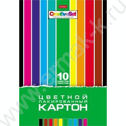 Картон цв. лакированный А4 10л/10цв Creative Set | Фото 1