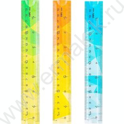 Линейка пл 20см гибкая /двухсторонняя шкала /ассорти | Фото 1