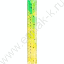 Линейка пл 20см гибкая /двухсторонняя шкала /ассорти | Фото 2