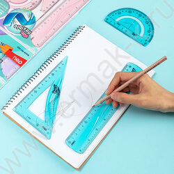 Геометрический набор 3предм пластик /лин.20см., треуг., транспортир /ассорти | Фото 4