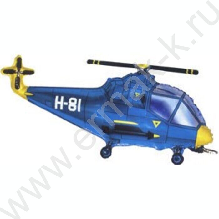 Шар воздушный 11" Фигура Вертолет синий 56*96 см | Фото 1