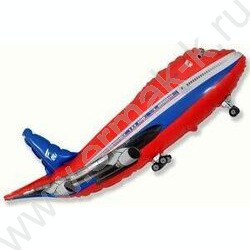 Шар воздушный 11" Фигура Самолет красный 56*96 см | Фото 1